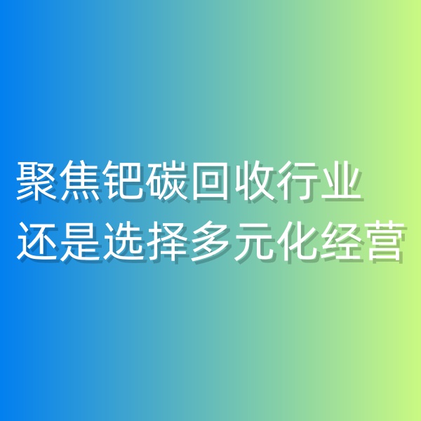清輝鈀碳回收日記550，聚焦鈀碳回收行業(yè),還是選擇多元化經(jīng)營