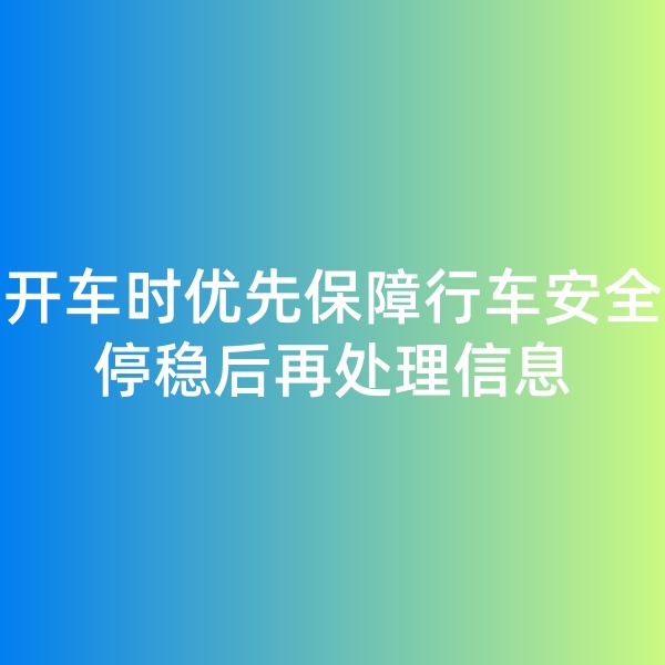鈀碳回收,開車時優(yōu)先保障行車安全，停穩(wěn)后再處理信息